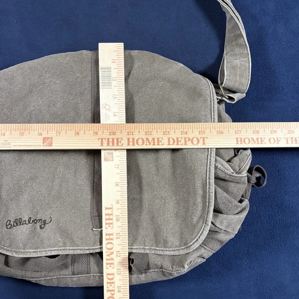 Vtg 2000s Billabong Canvas Messenger Bag Y2K Earthy Brown Grunge Utility Cargo